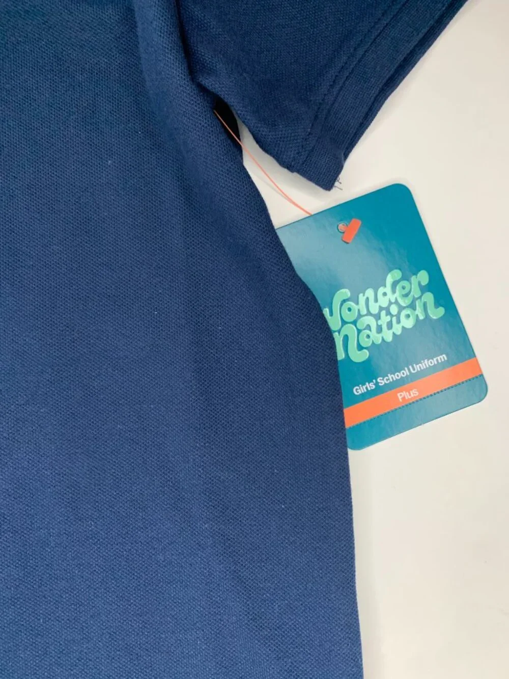 New Wonder Nation Girls School Uniform Polo Shirt, Blue Cove, Large (10-12) Plus